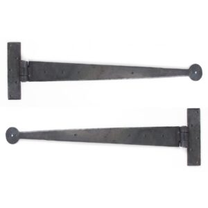 Beeswax 18'' Penny End T Hinge Pair for Larger Door and Cabinet Support