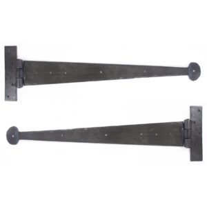 Beeswax 22'' Penny End T Hinge Pair for Larger Door and Cabinet Support