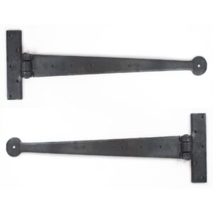 Beeswax 15'' Penny End T Hinge Pair for Larger Door and Cabinet Support