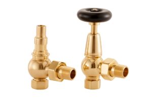 Polished Brass Non therm radiator valve by Arroll