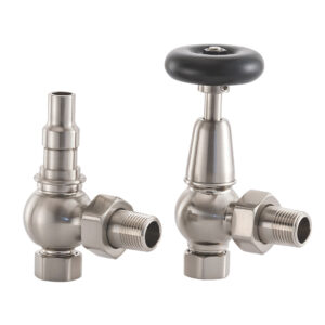 Brushed Nickel Non therm radiator Valves by Arroll