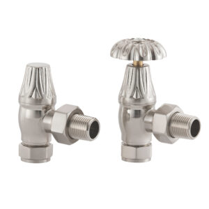 Brushed Nickel Decorative Wheel Thermostatic Valve by Arroll