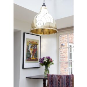 Smooth brass and Hammered Brass Brindley Pendant Light