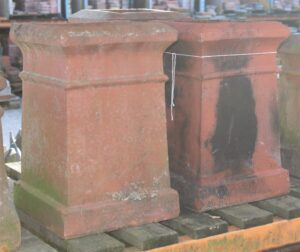 Reclaimed Red Square Chimney Pots PAIR by Cawarden - Eco-Friendly and Historically Elegant