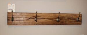 Bespoke Coat Rack with 4 Hooks and Stripped Pine Finish