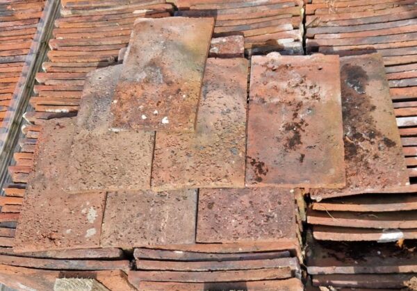Reclaimed Dirty Red Handmade Roof Tiles with Textured Face