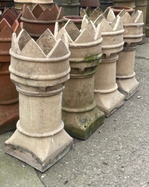 Reclaimed Buff Crown Chimney Pots on Rooftop